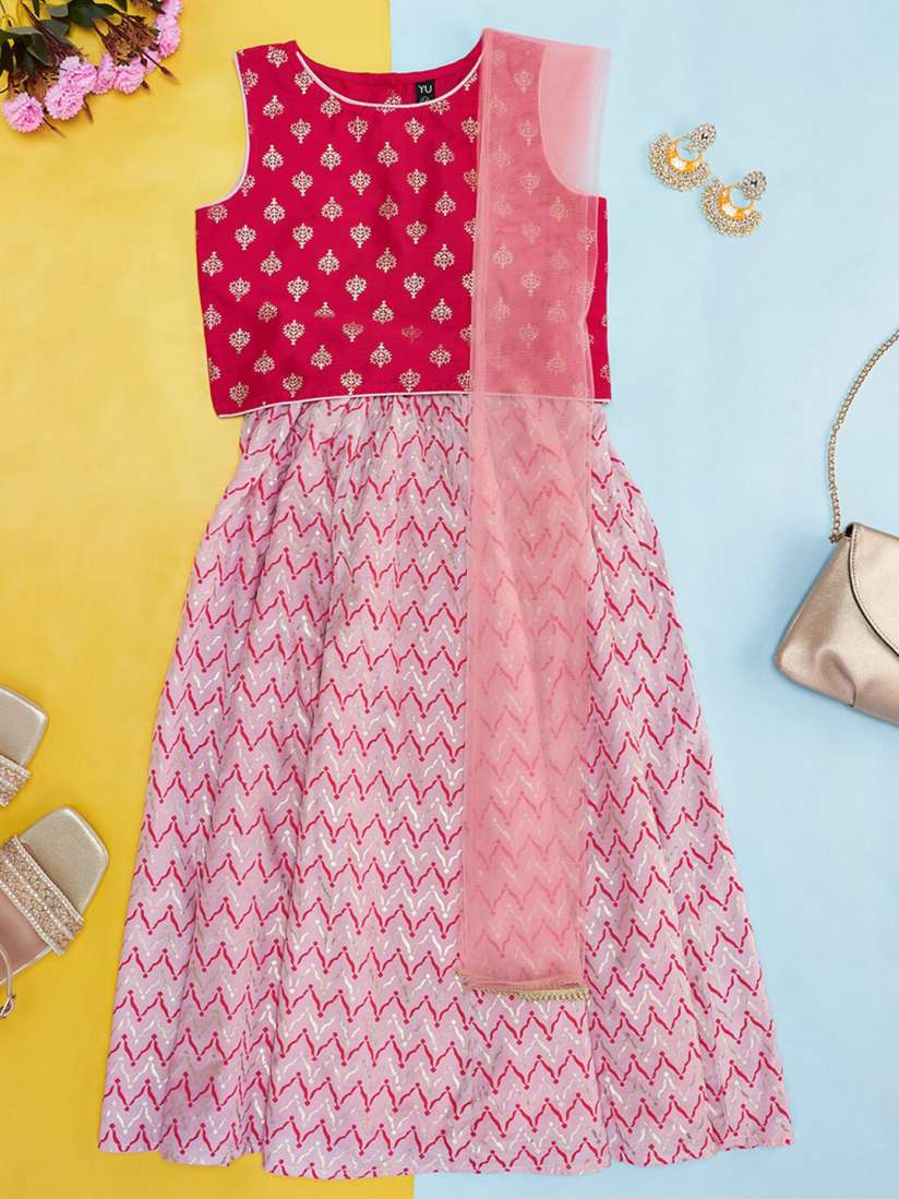 Buy YU by Pantaloons Girls Printed Ready to Wear Lehenga Blouse With Dupatta Lehenga Choli for Girls 24148416 Myntra