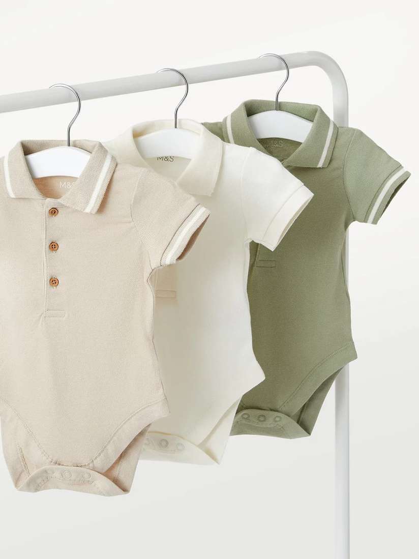 Buy Marks Spencer Girls Pack Of Polo Collar Bodysuits