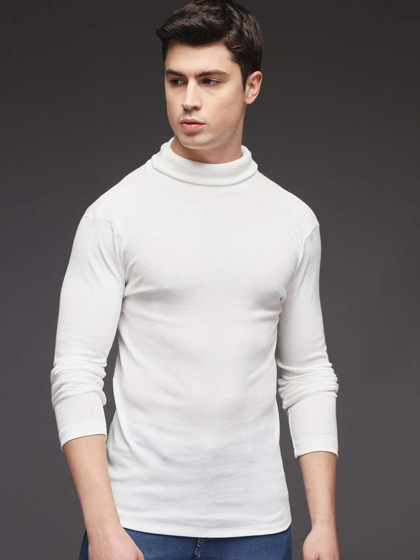Ribbed white turtleneck outlet