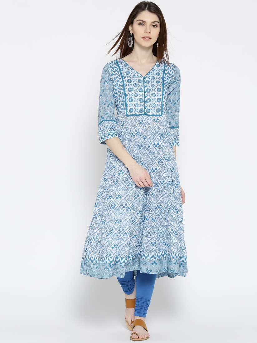 White anarkali myntra online