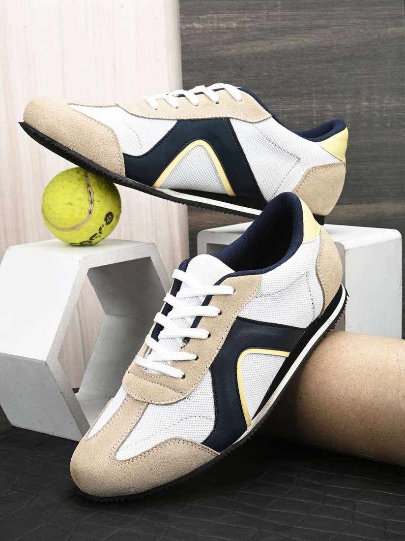 Navy blue and cream shoes shop