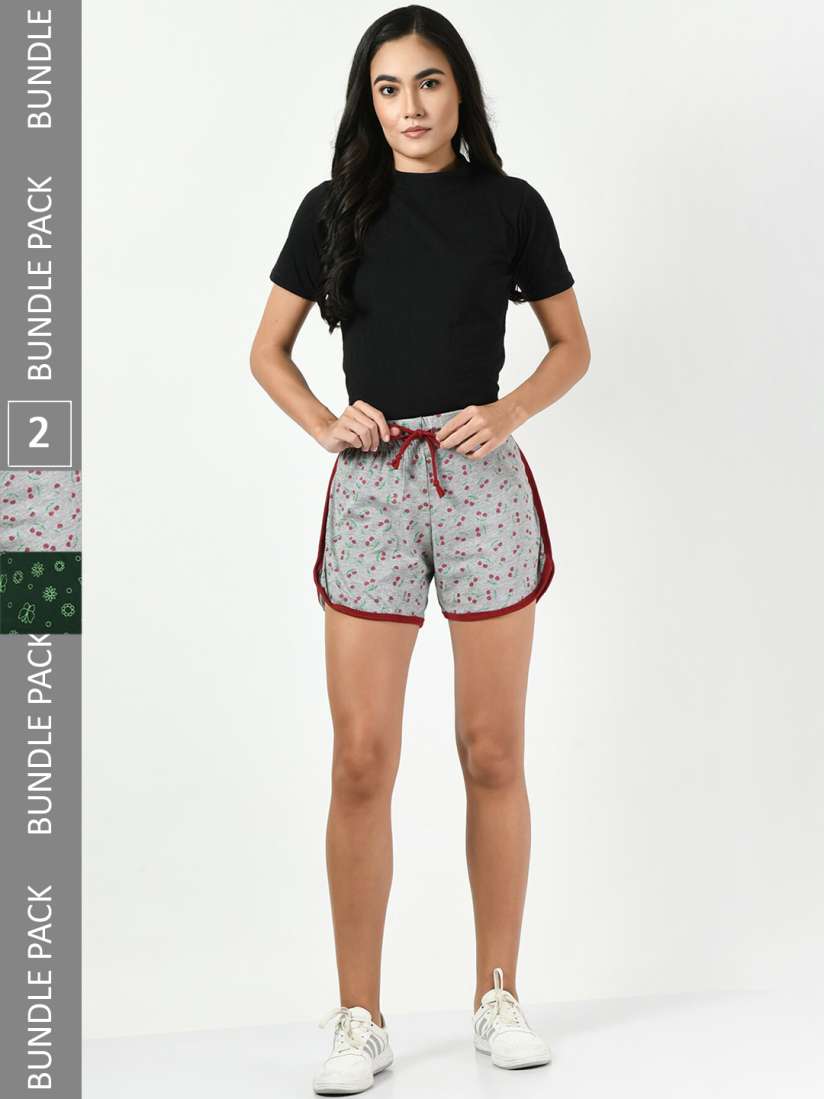 Buy BAESD Women Pack of 3 Printed High Rise Cotton Shorts Shorts for Women 24162130 Myntra
