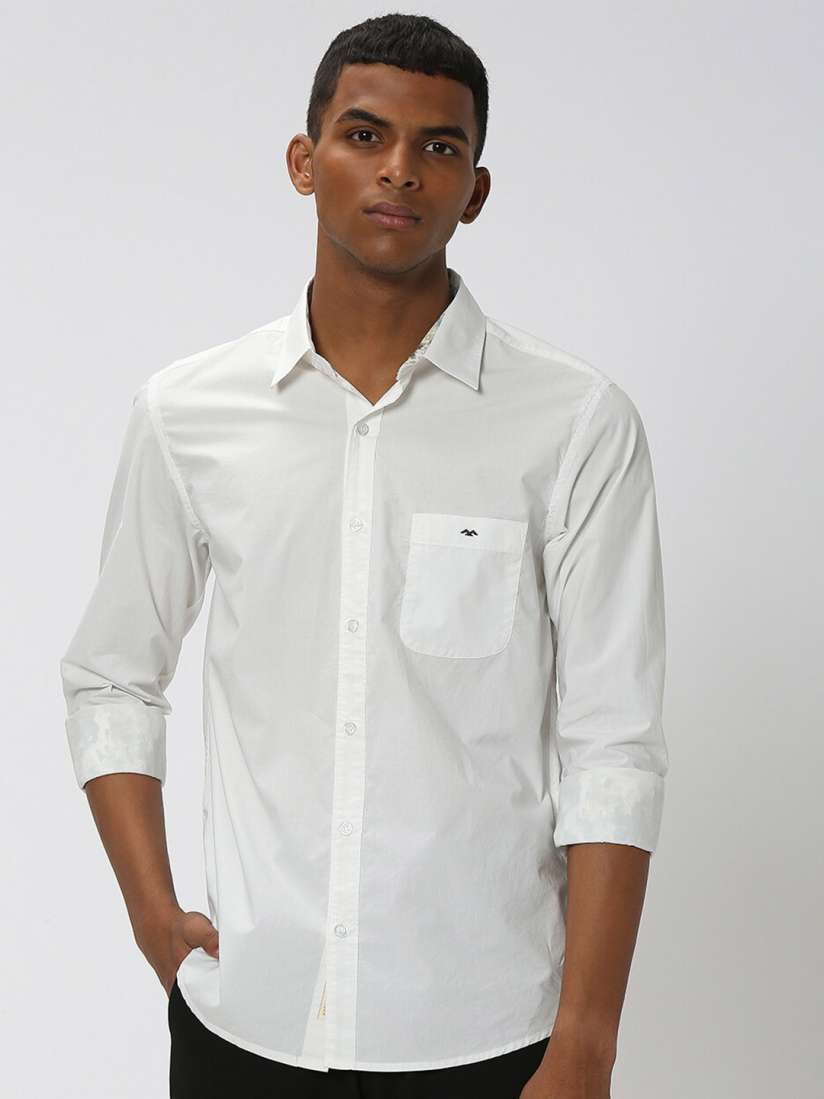 Buy Mufti Slim Fit Spread Collar Pure Cotton Casual Shirt Shirts for Men 24167884 Myntra