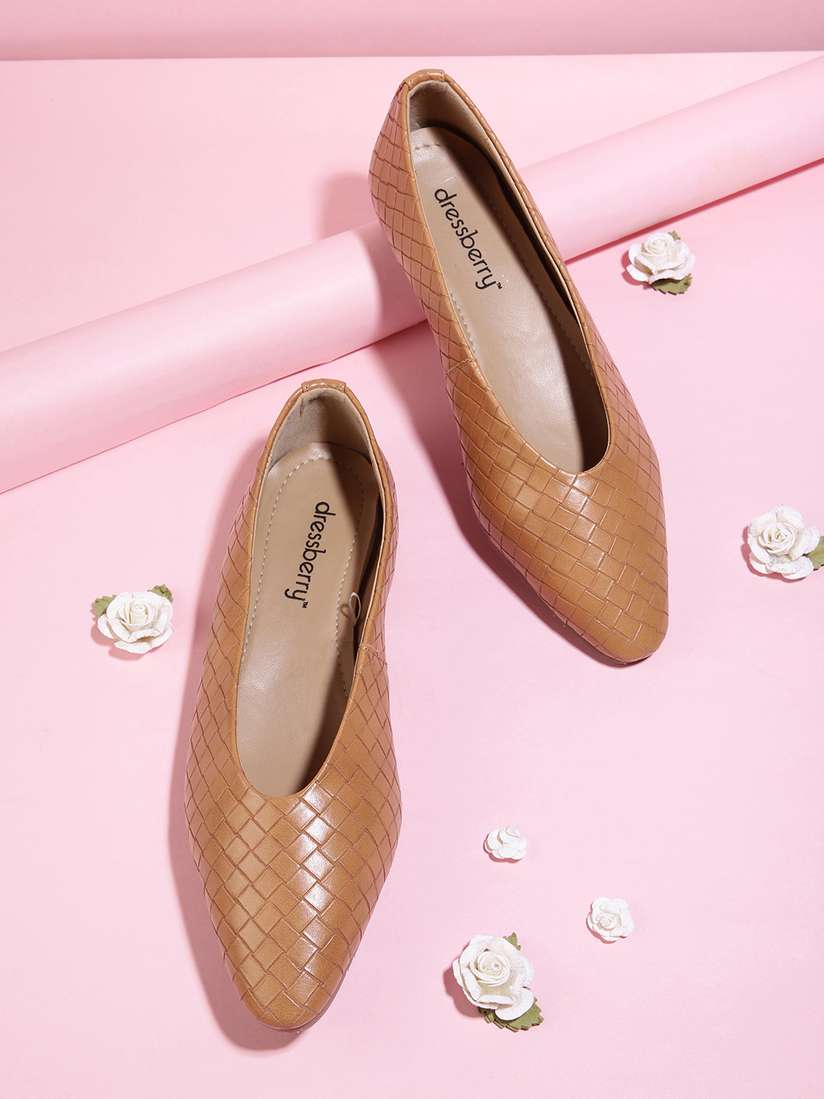 Buy DressBerry Women Basket Weave Ballerinas Ballerinas for
