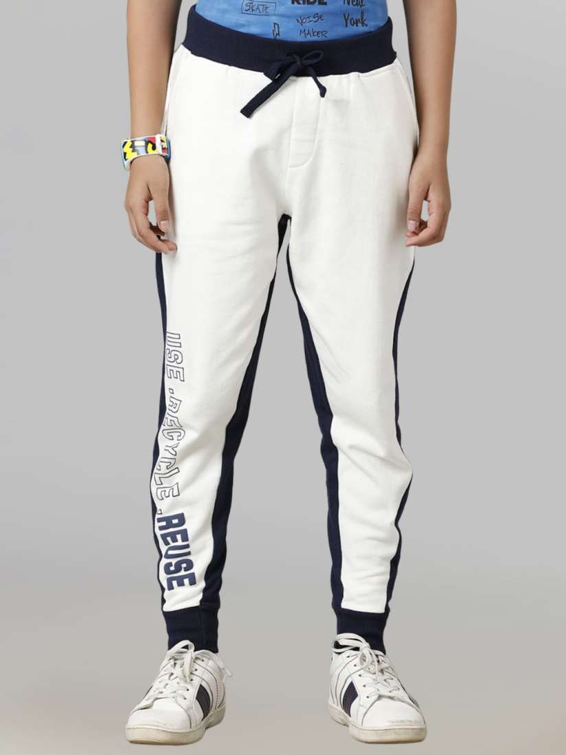 Buy UNDER FOURTEEN ONLY Boys Colourblocked Mid Rise Cotton Joggers Trousers for Boys 24176658 Myntra