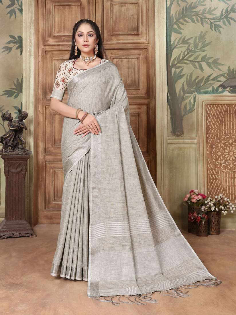 Linen sarees myntra top