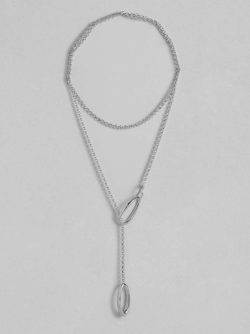 Calvin klein silver necklace best sale