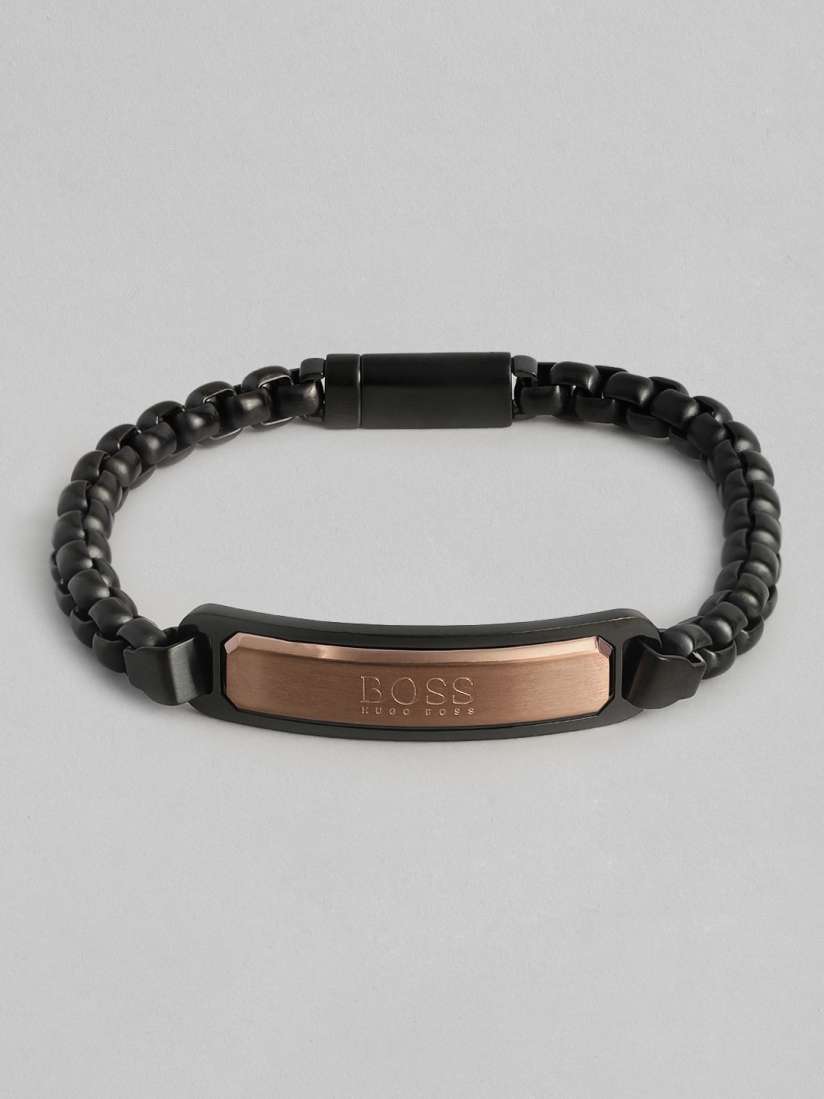 Buy Hugo Boss Men ID Brand Logo Embossed Brass Plated Link Bracelet Bracelet for Men 24181966 Myntra