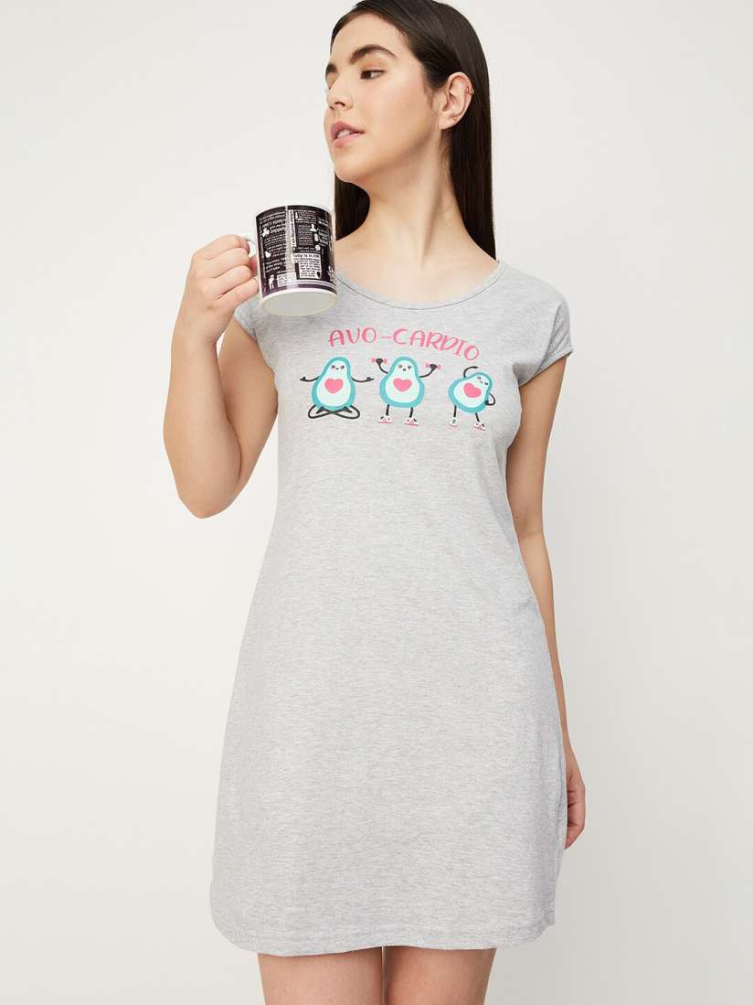 Buy max Printed T Shirt Nightdress Nightdress for Women 24182482 Myntra