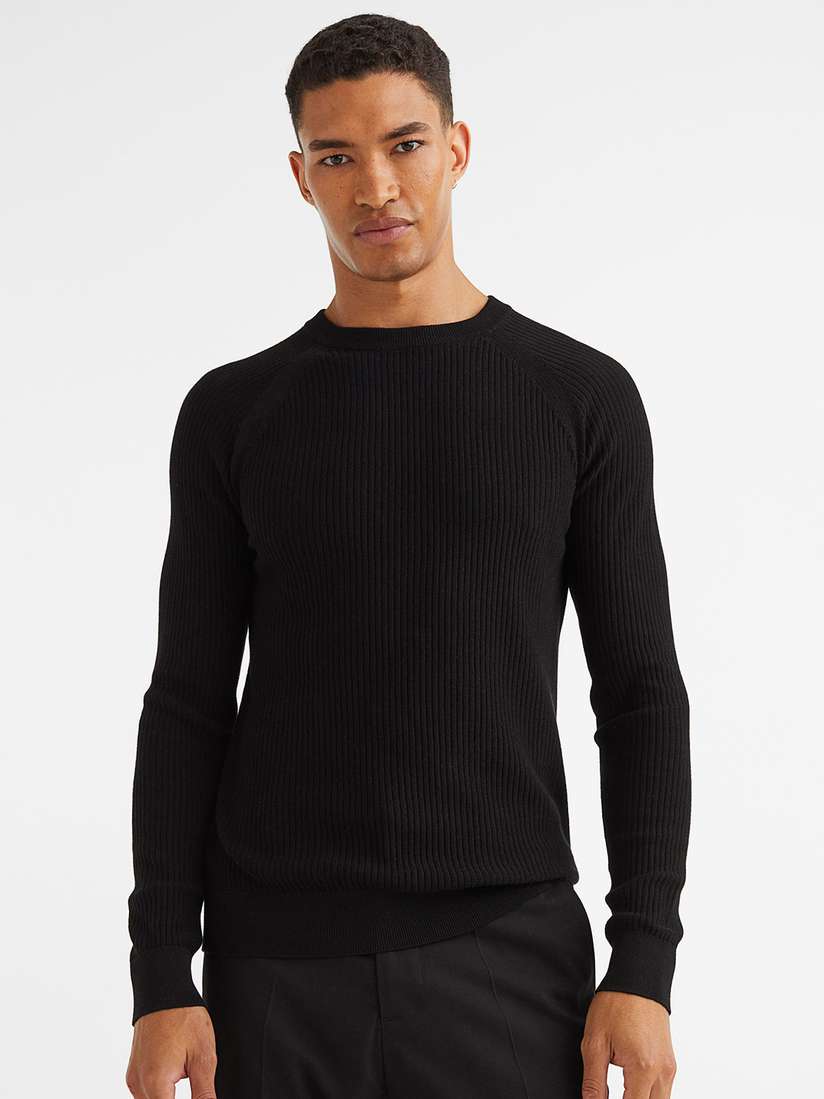 Muscle Fit Black Knit Sweater Mens ASOS DESIGN Muscle Fit Knit