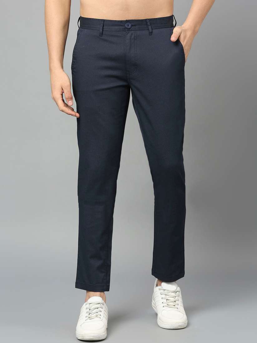 Buy HERE NOW Men Mid Rise Smart Slim Fit Casual Trousers Trousers for Men 24189966 Myntra