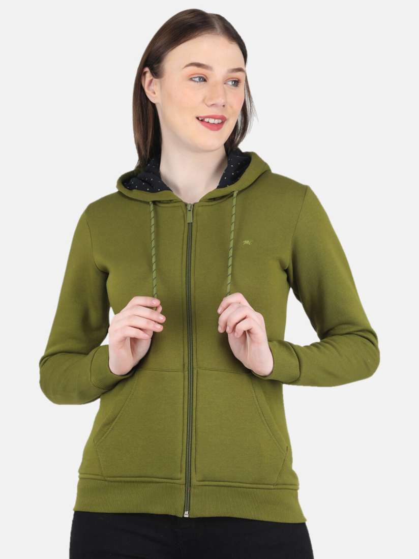 Buy Monte Carlo Hooded Cotton Front Open Sweatshirt Sweatshirts for Women 24190402 Myntra