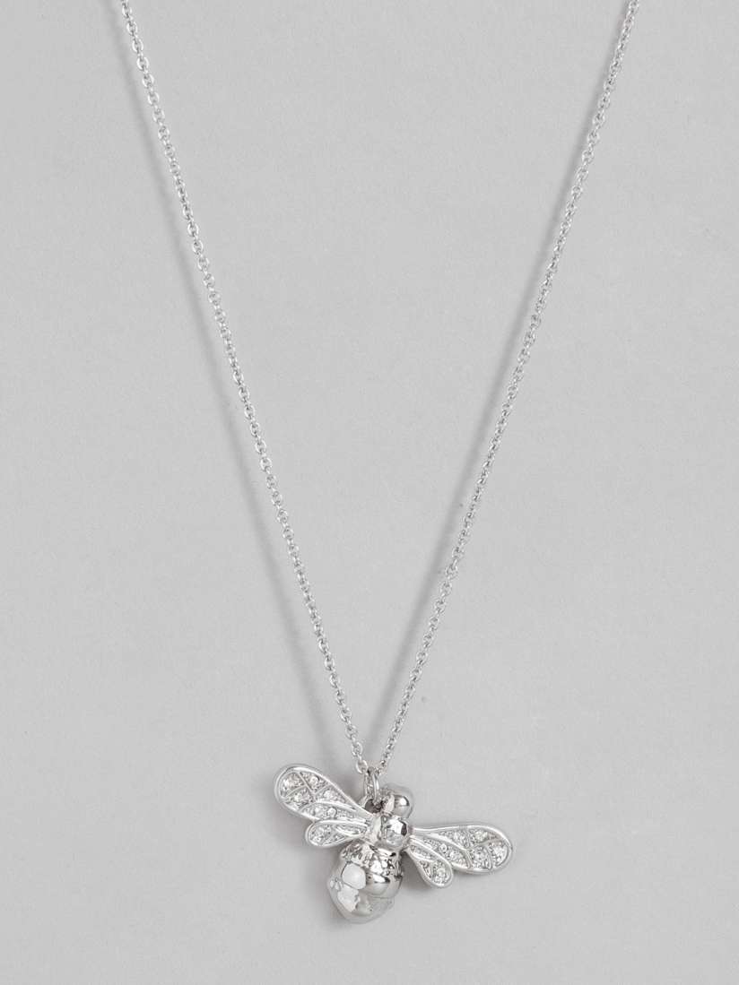Buy OLIVIA BURTON LONDON Lucky Bee Silver Plated Stainless Steel Crystals Pendant With Chain Pendant for Women 24194078 Myntra