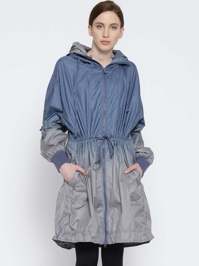 Buy Stella McCartney by ADIDAS Blue Grey Ombre Print Hooded Training Sporty Jacket Jackets for Women 2419709 Myntra