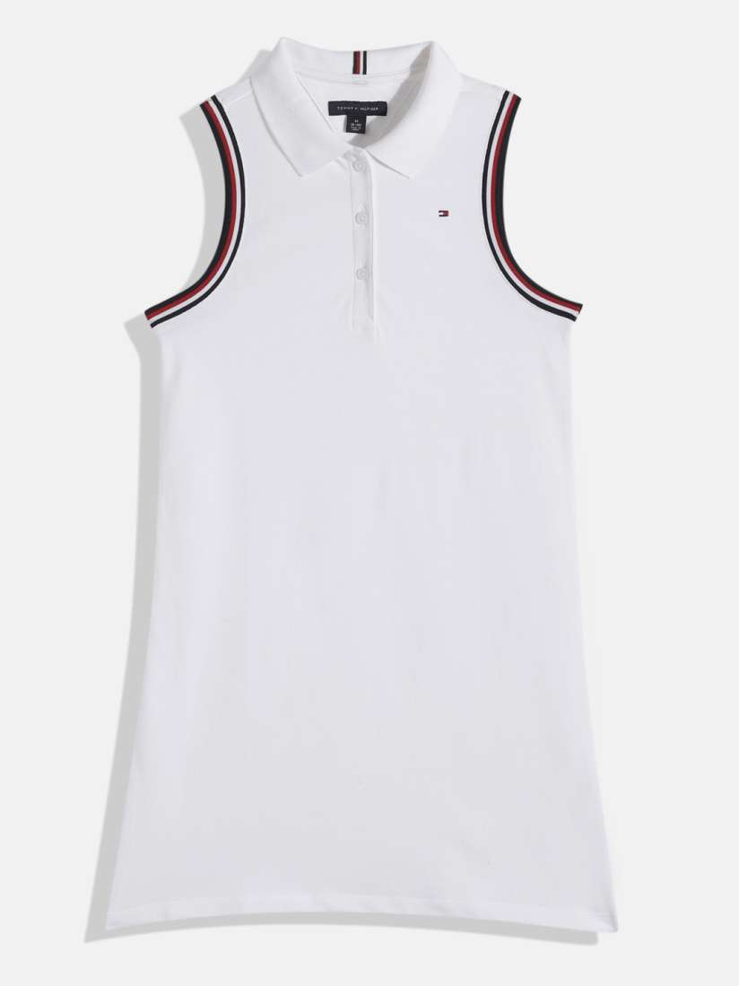 Buy Tommy Hilfiger Solid Sleeveless Polo Collar T shirt Dress Dresses for Girls 24202048 Myntra