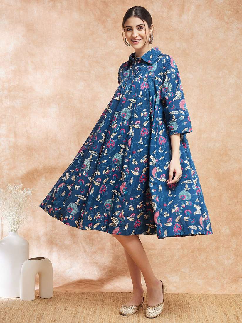 ワンピース Floral Lame Printed Sleeves I-Line Dress ワンピース Floral Lame Printed Sleeves I-Line Dress Floral Lame