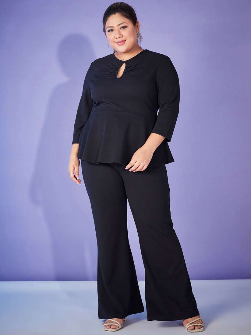 Plus size bell bottom pants set sales