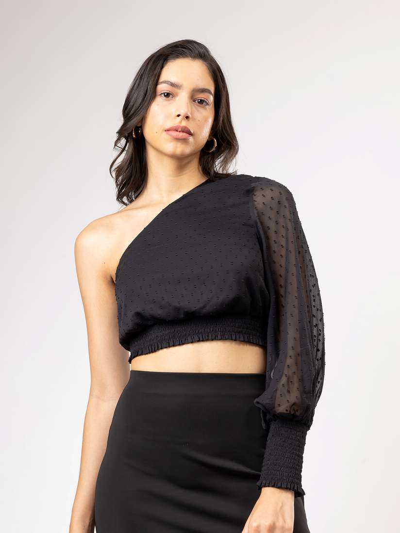 Crop One Shoulder Top H&m H&M One Shoulder Asymmetric Top