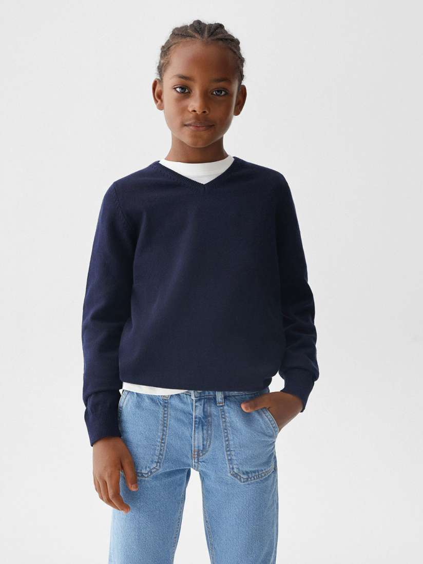 Buy Mango Kids Boys V Neck Knitted Pullover Sweaters for Boys 24211942 Myntra
