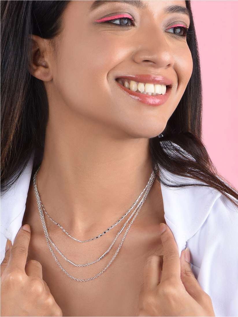 Myntra silver necklace hot sale