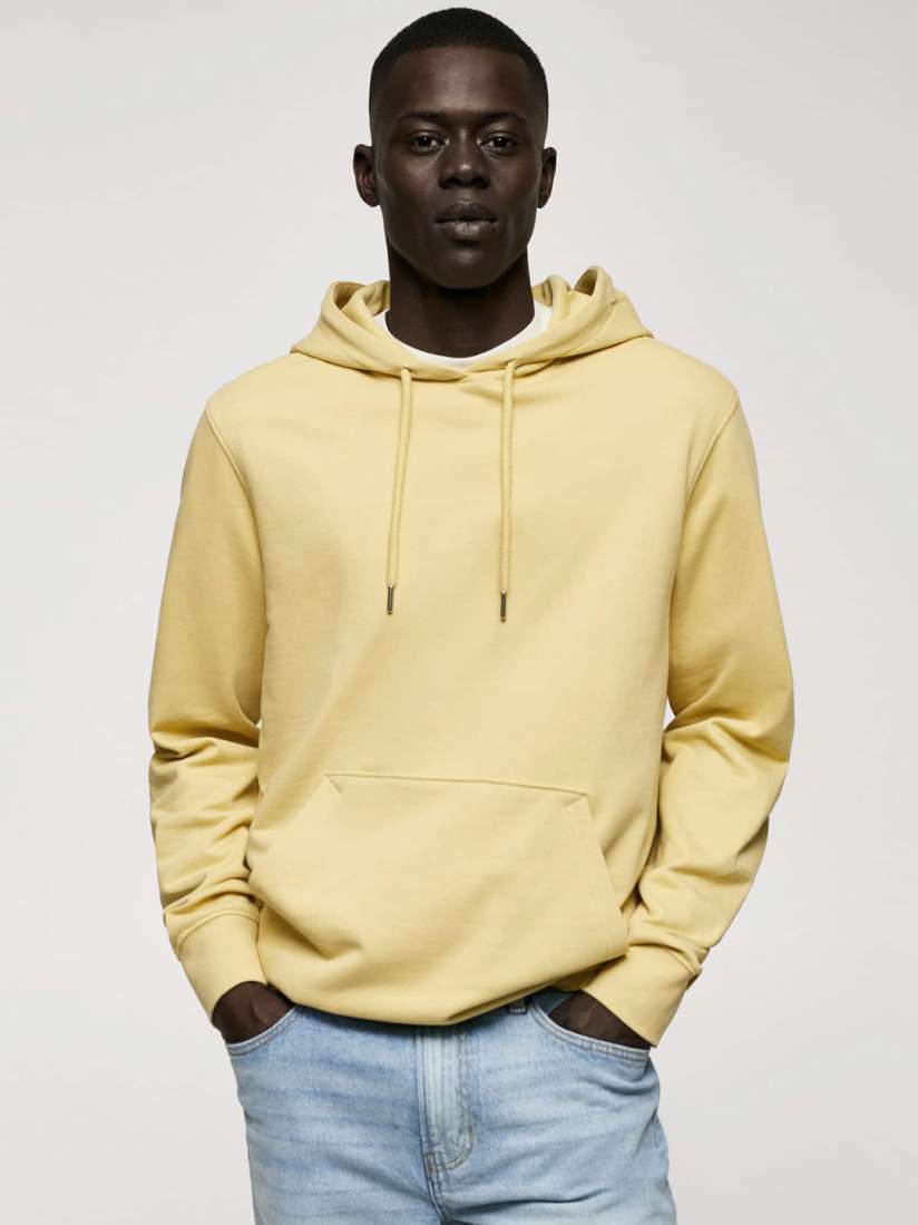Buy MANGO MAN Pure Cotton Hooded Sweatshirt Sweatshirts for Men 24219658 Myntra