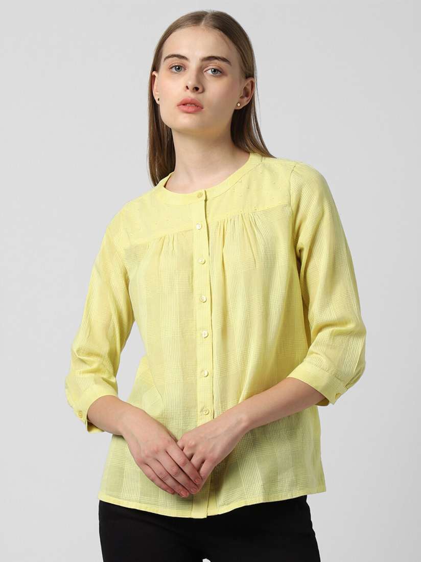 Buy Van Heusen Woman Self Design Pure Cotton Shirt Style Formal Top Tops for Women 24229708 Myntra