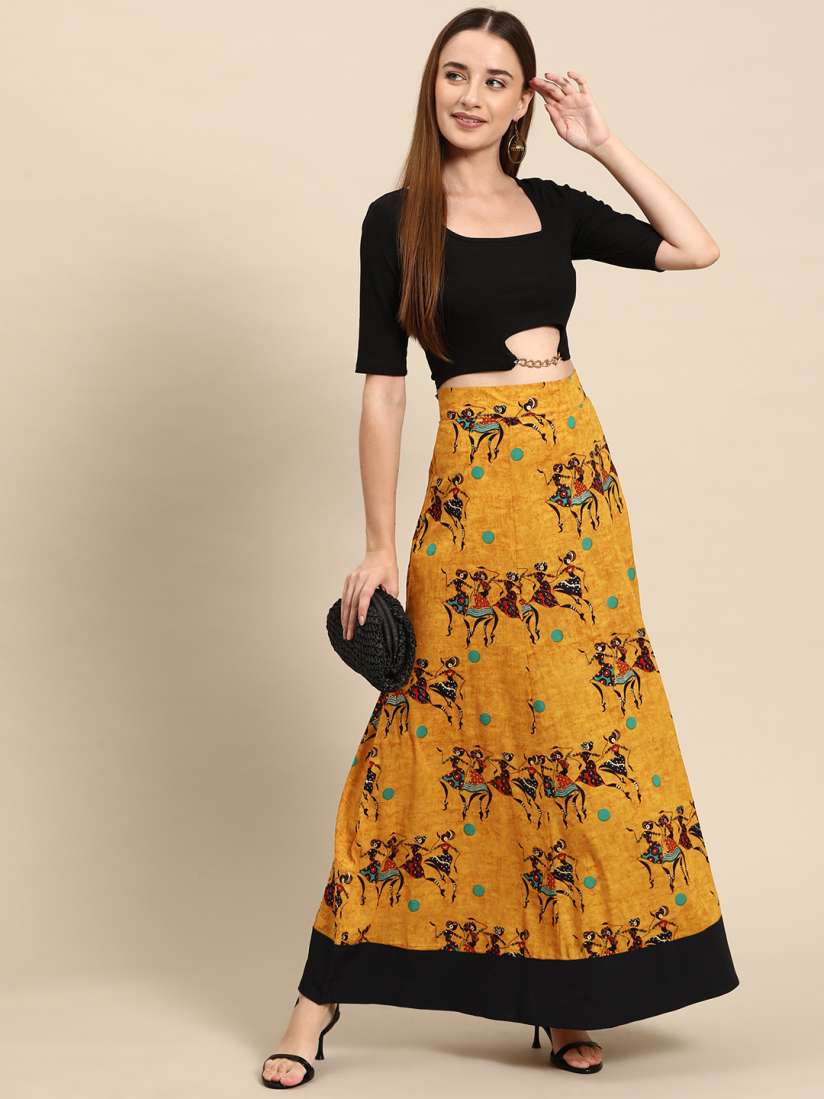 Buy WoowZerz Ethnic Print A Line Maxi Skirt Skirts for Women 24230894 Myntra