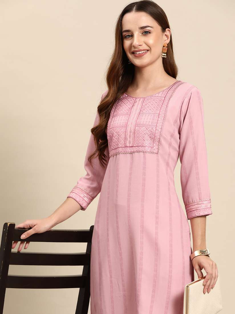 Buy Anouk Ethnic Motifs Embroidered Sequinned Dobby Kurta Kurtas for Women 24237340 Myntra