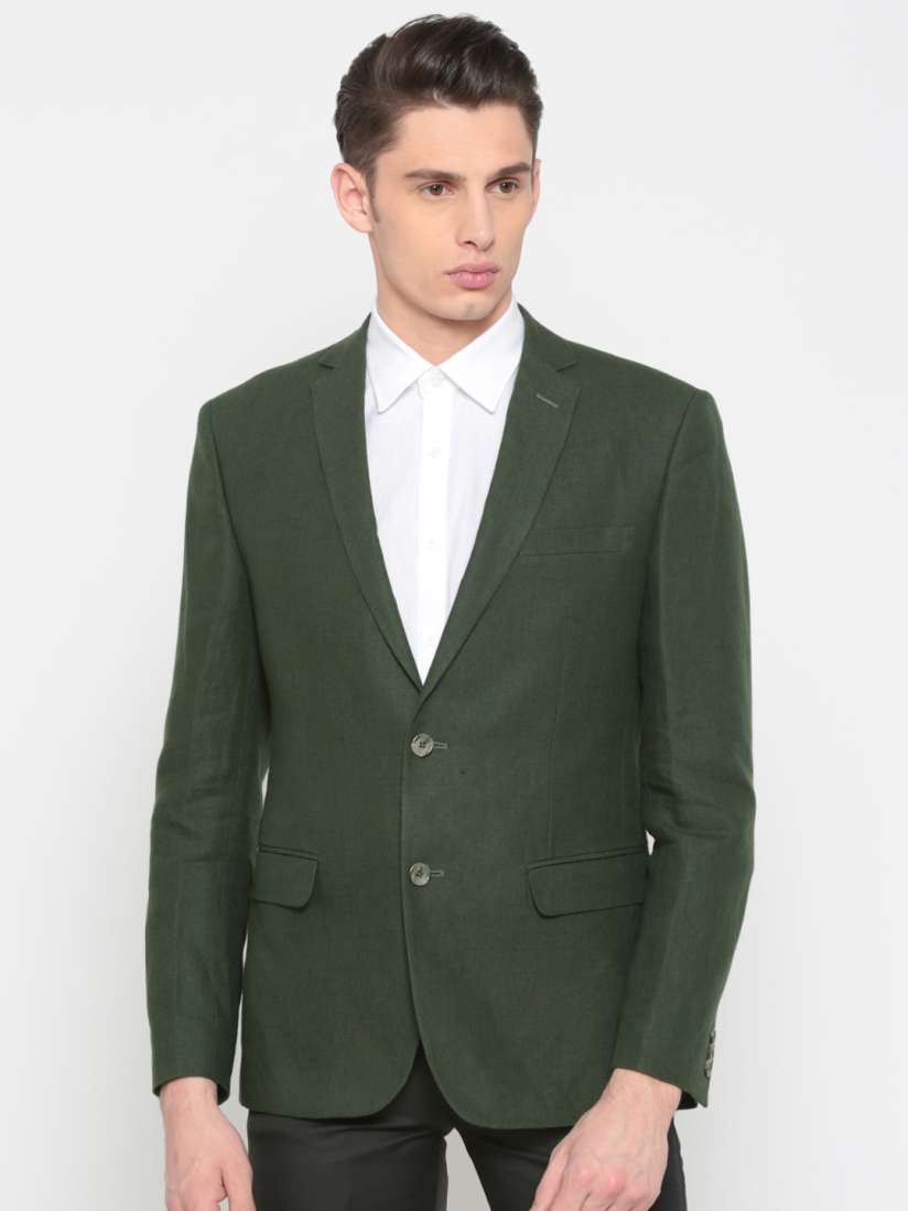 Buy Peter England Green Single Breasted Regular Euro Fit Smart Casual Blazer Blazers for Men 2423758 Myntra
