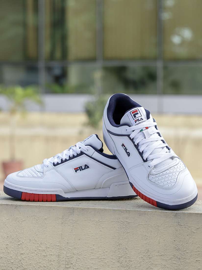 Buy FILA Men White Solid Leather Mid Top Targa Sneakers Casual Shoes for Men 2424503 Myntra