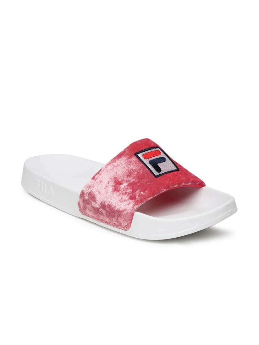 Pink fila sliders sale