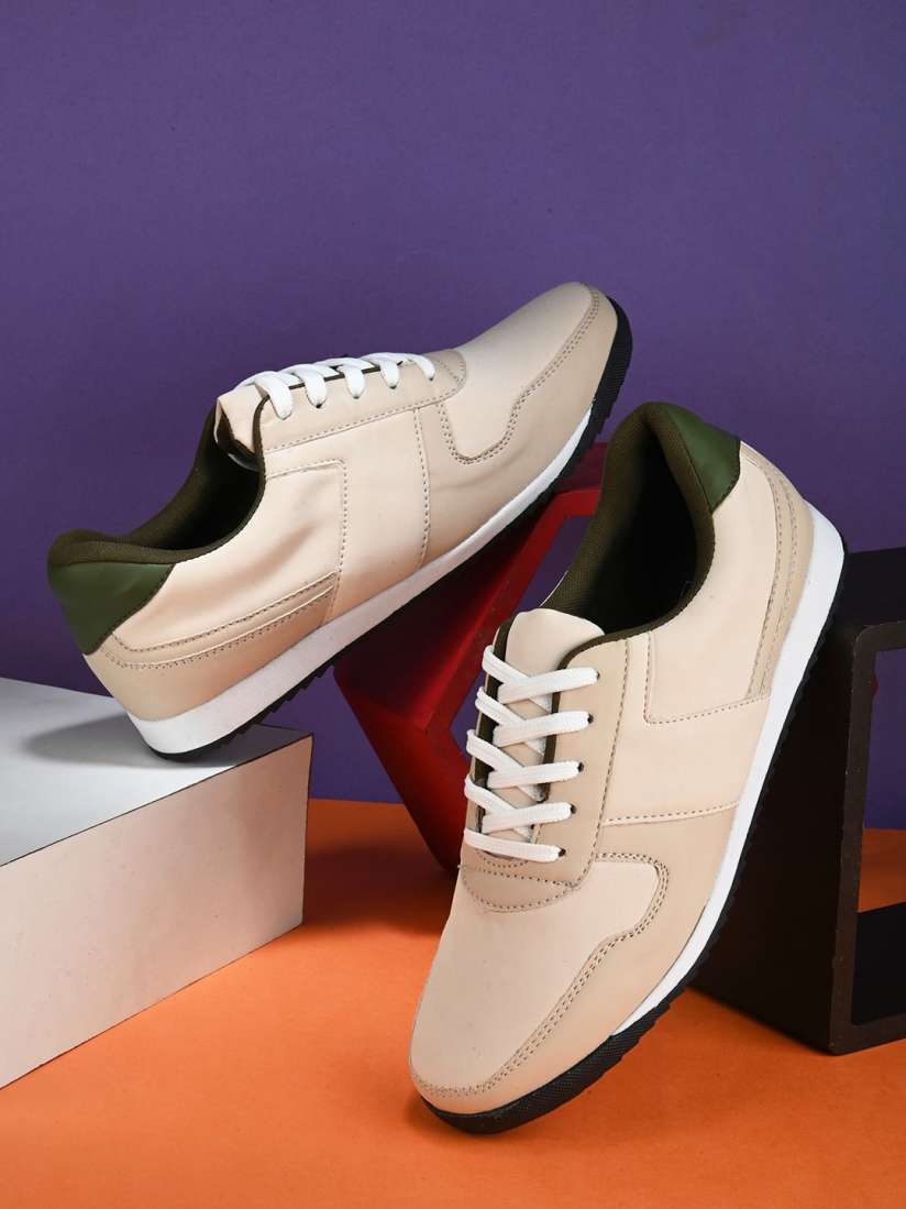 Buy The Roadster Lifestyle Co. Men Cream Coloured Padded Insole Contrast Sole Sneakers Casual Shoes for Men 24247594 Myntra