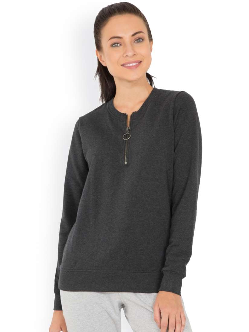 Charcoal grey sweatshirt womens on sale