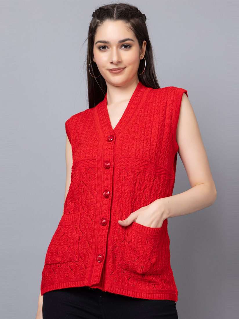 Sleeveless woolen sweater sales