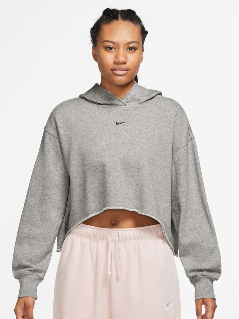 Buy Nike AS W NSW DIM FLC FT CROP PO HD Brand Logo Printed Pullover Sweatshirt Sweatshirts for Women 24266132 Myntra