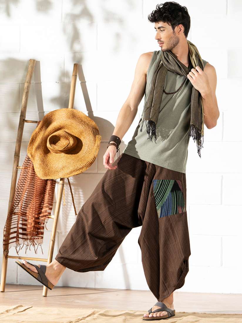 Buy The Veshti Company Men Abstract Woven Design Baggy Loose Fit Harem Pants Harem Pants for Men 24266542 Myntra