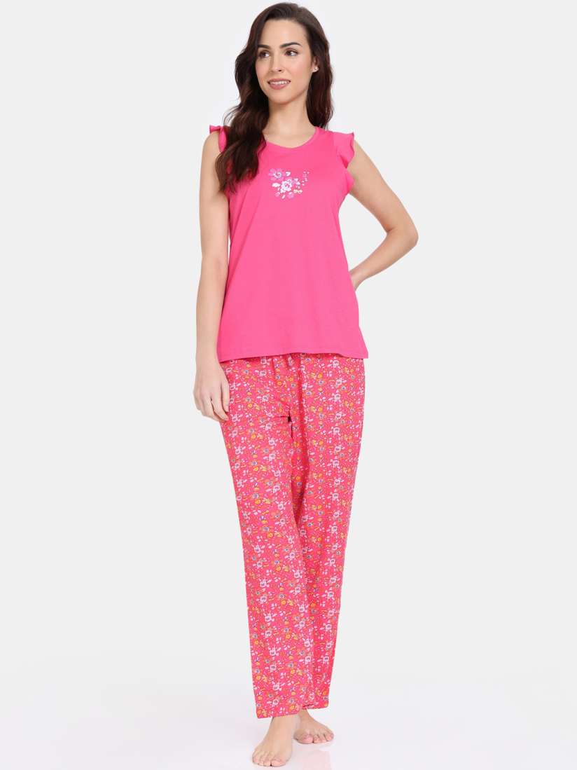 Buy Zivame Floral Printed Round Neck Night suit Night suits for Women 24270066 Myntra