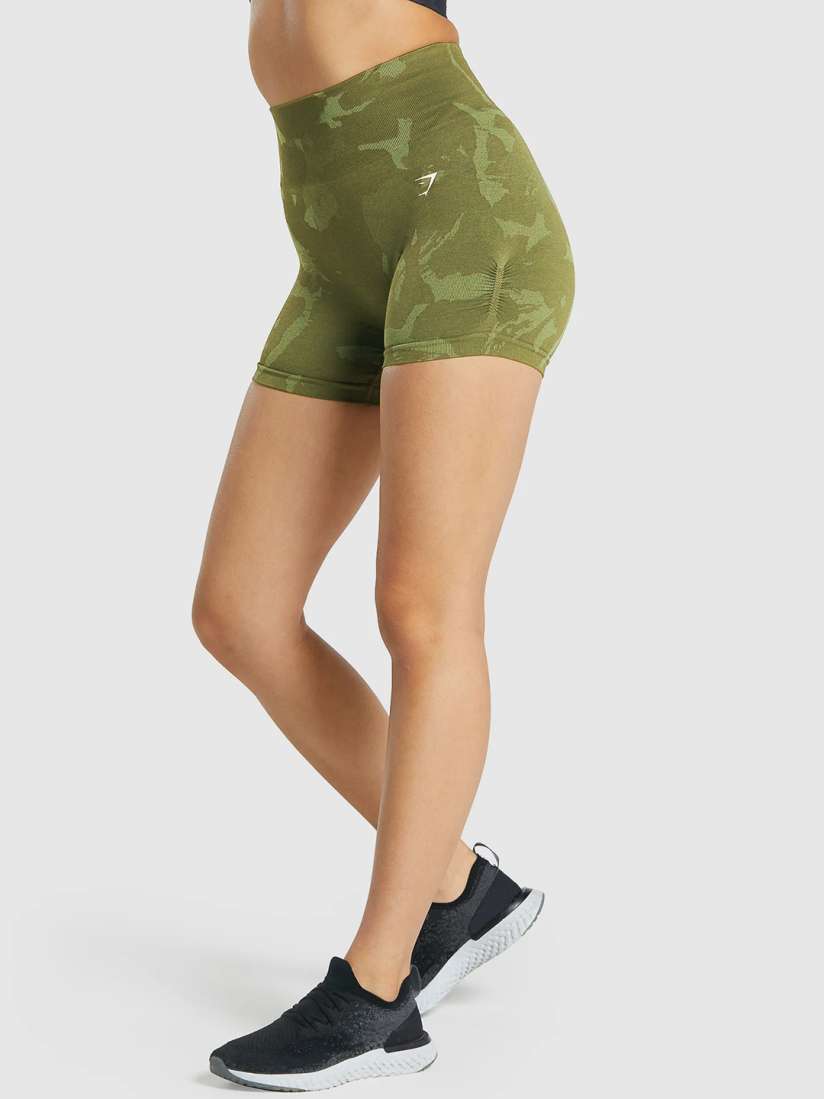 Buy Gymshark Women Camouflage Print Skinny Fit Seamless Training Shorts Shorts for Women 24273408 Myntra