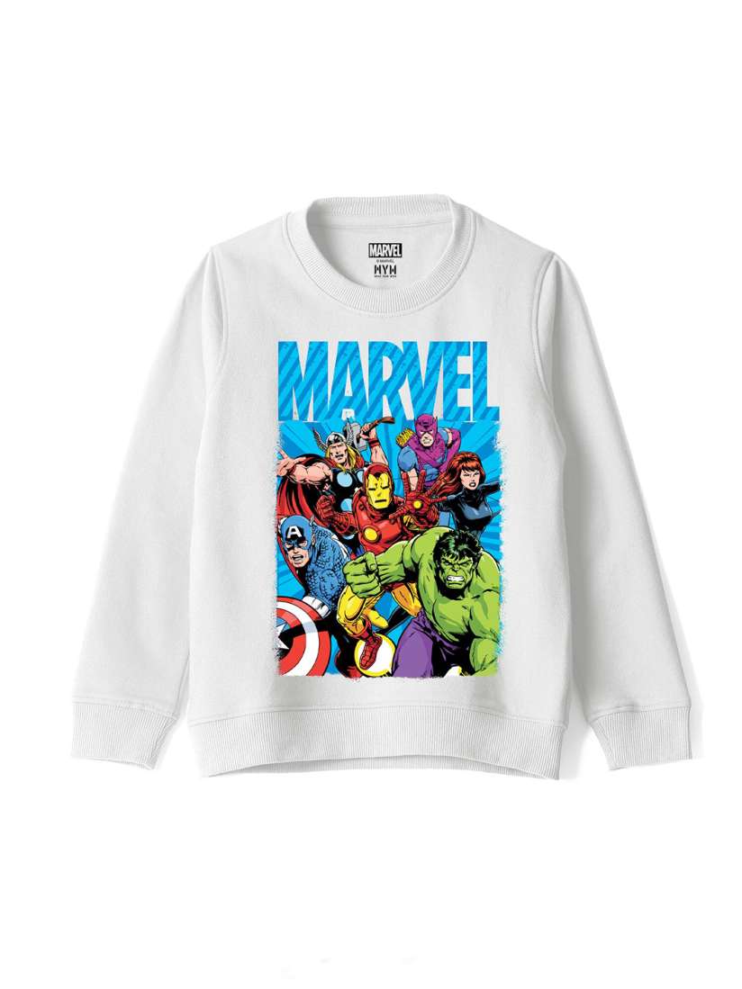 Buy Wear Your Mind Boys Marvel Avengers Printed Round Neck Cotton Sweatshirt Sweatshirts for Boys 24275762 Myntra