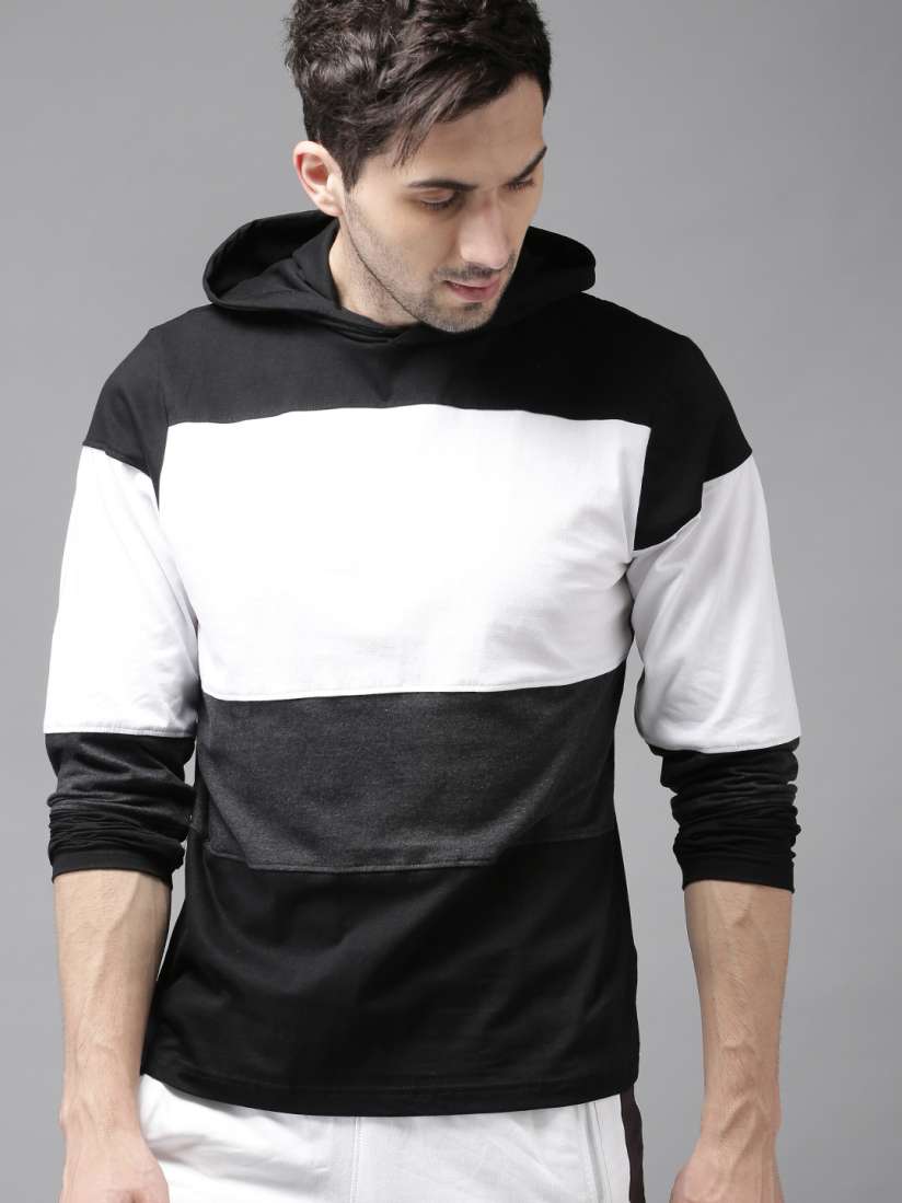 Mens white hooded t shirt best sale