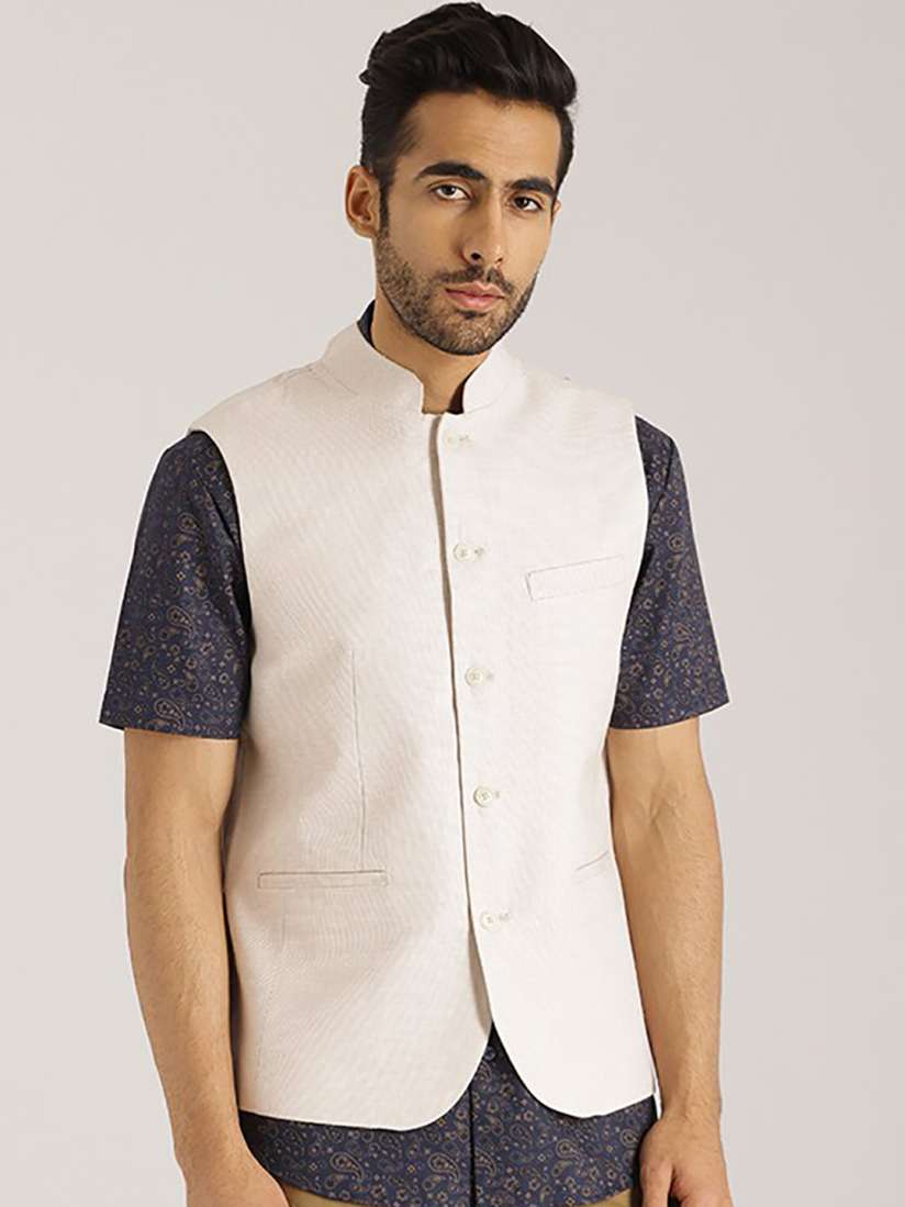 Buy Indian Terrain Cotton Linen Nehru Jacket Nehru Jackets for Men 24282124 Myntra
