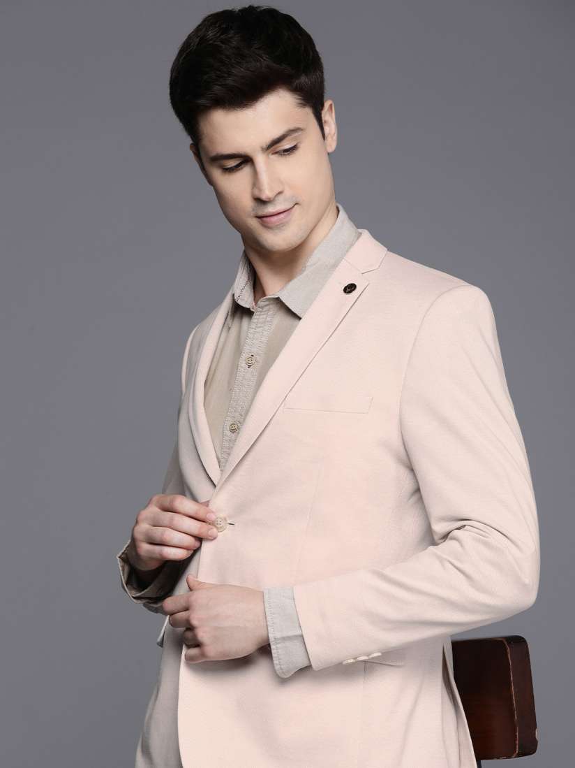 Buy Allen Solly Men Slim Fit Single Breasted Pure Cotton Casual Blazer Blazers for Men 24286172 Myntra