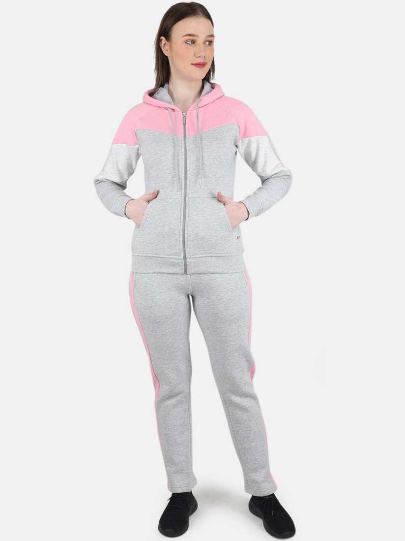 Buy Monte Carlo Colourblocked Hooded Jacket Trackpants Tracksuits Tracksuits for Women 24288228 Myntra