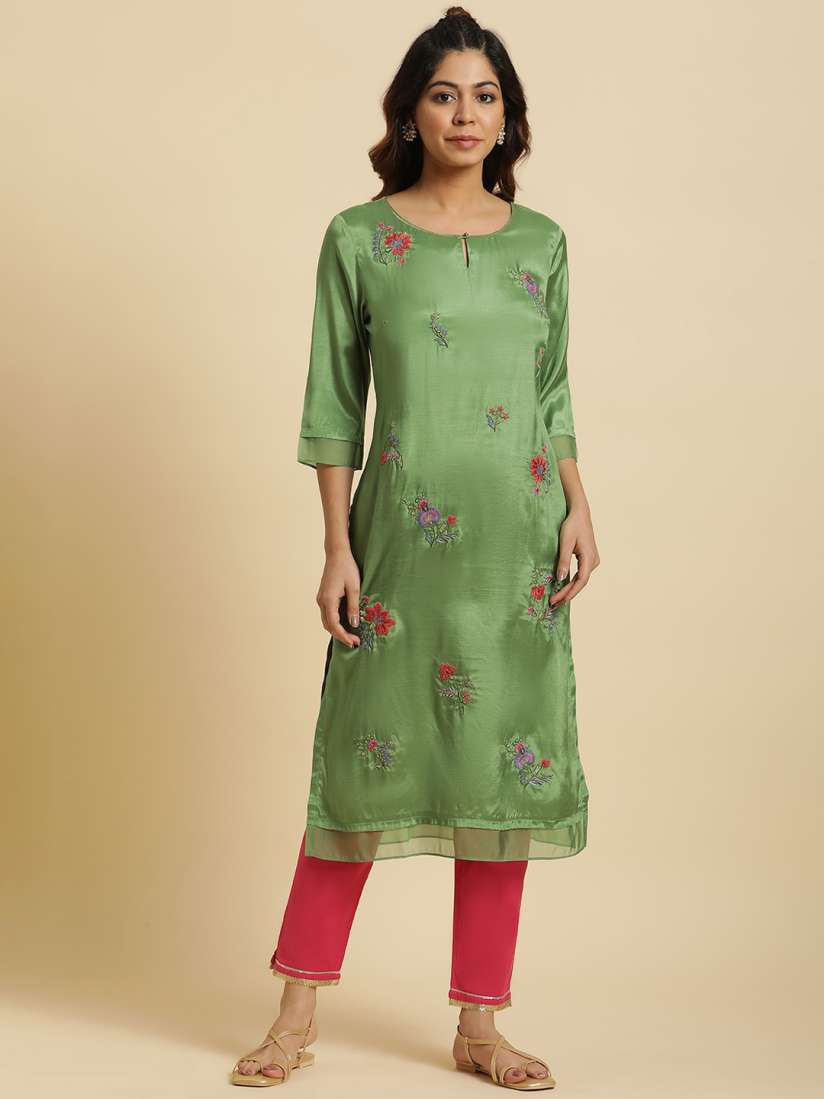 W kurta green on sale