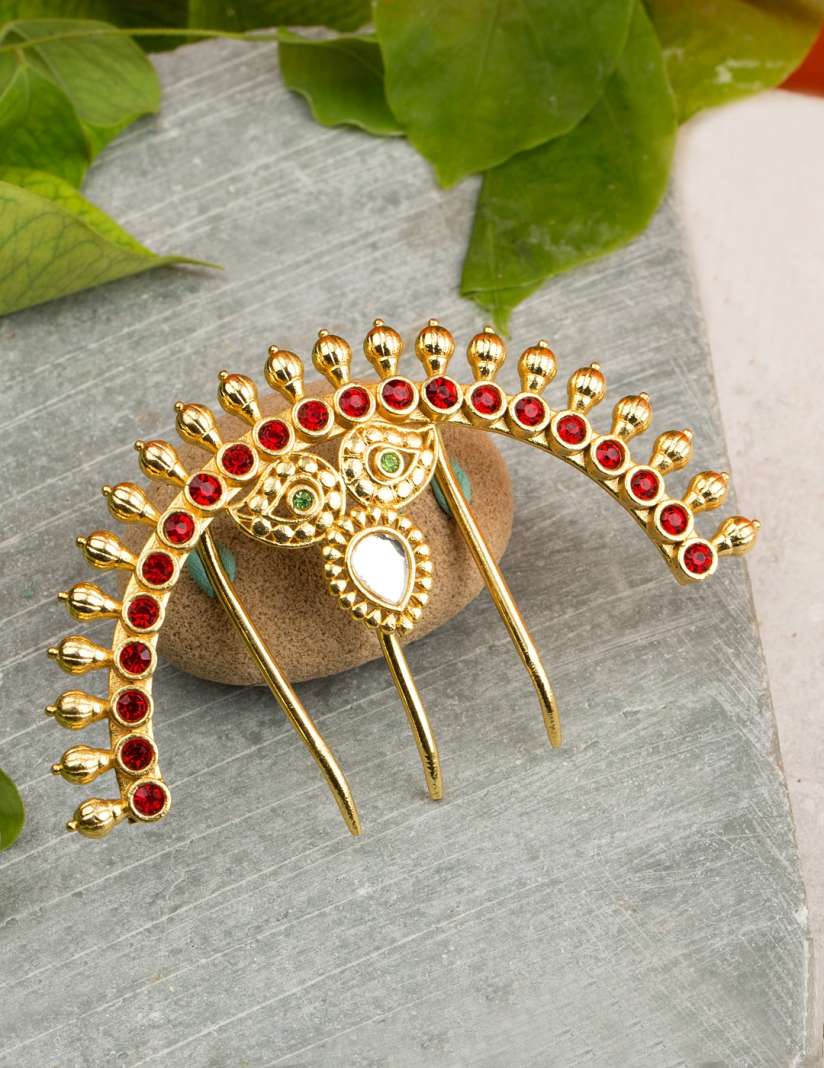 Buy Voylla Gold Plated Stone Studded Juda Pin Head Jewellery for Women 2429106 Myntra