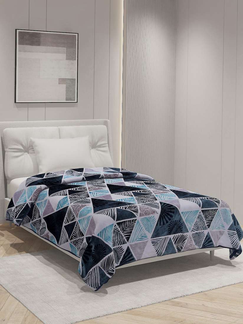 Buy Monte Carlo Blue Geometric AC Room 233 GSM Single Bed Blanket Blankets Quilts and Dohars for Unisex 24291954 Myntra