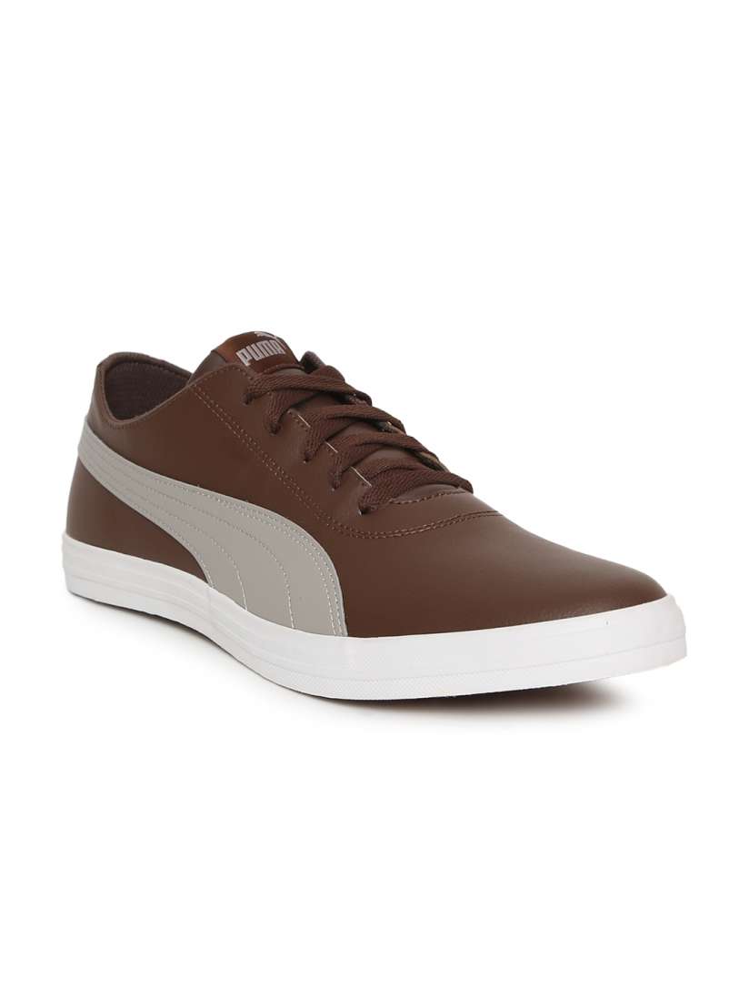 Mens brown puma shoes discount
