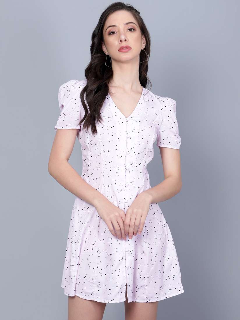 Casual Geometric Printing V Neck A Line Dresses Casual Geometric Printing V Neck A Line Dresses