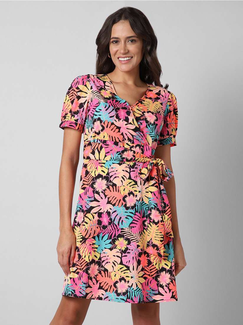 Buy Pantaloons Floral Printed Warp Mini Dress Dresses for Women 24308262 Myntra