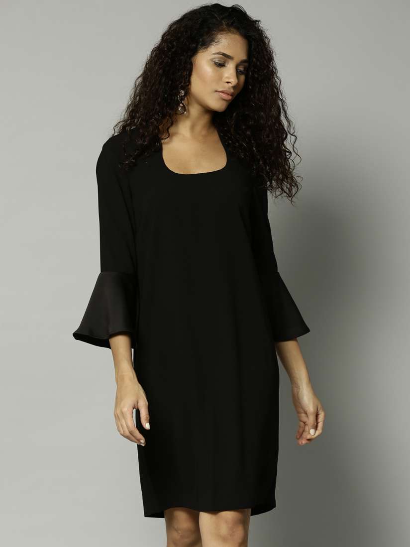 Buy Marks Spencer Women Black Solid Shift Dress Dresses for Women 2430839 Myntra